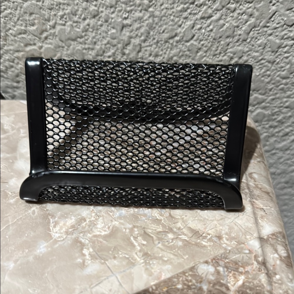 Black Mesh Business Card Holder